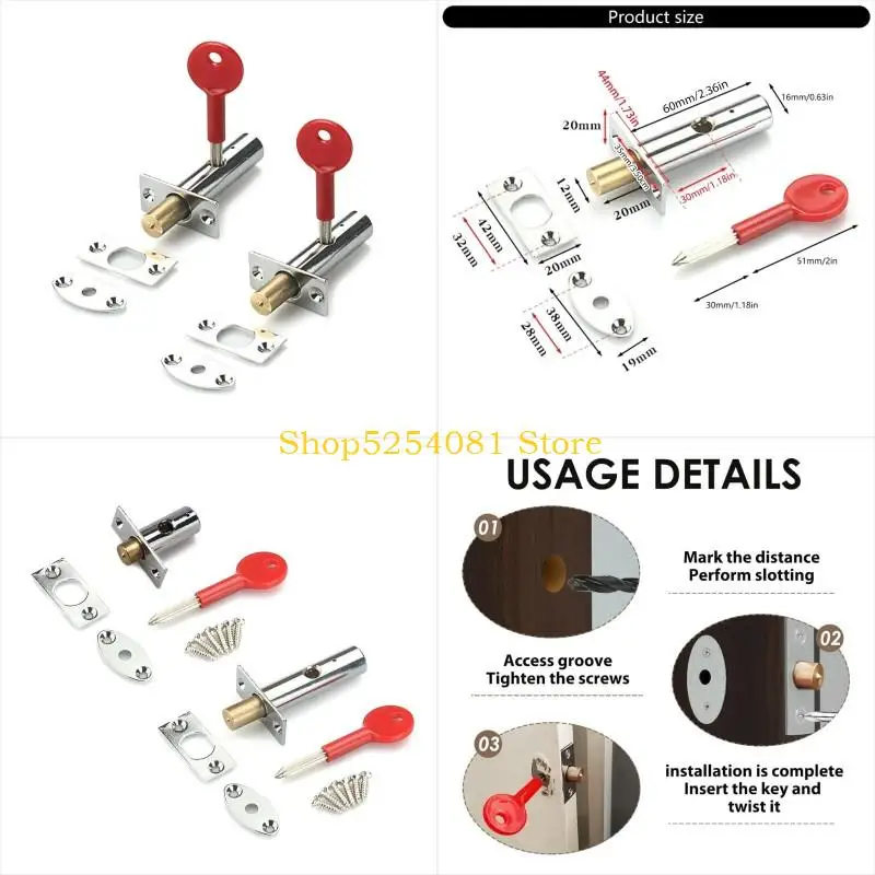 AXYC 2Pcs Mortice Door Bolts with Star Key Concealed Tube Well Lock AntiTheft Door Security Rack Bolts for Door and Window
AXYC 2Pcs Mortice Door Bolts with Star Key Concealed Tube Well Lock AntiTheft Door Security Rack Bolts for Door and Window