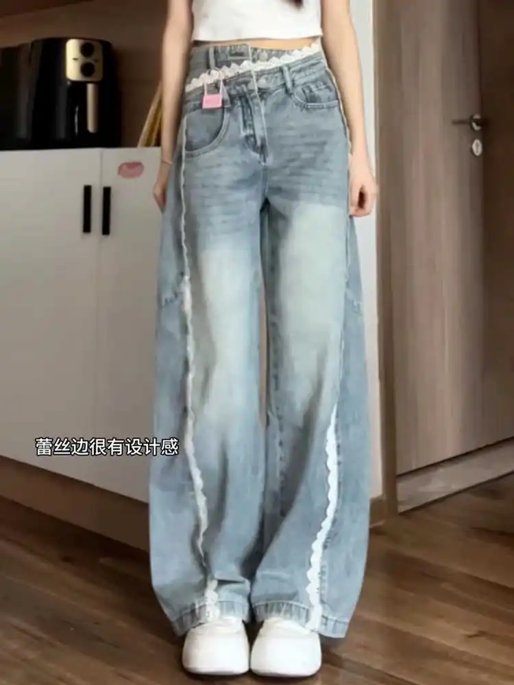 Blue Women Jeans High Street Vintage Straight Pants Streetwear Y2K Embroidery American Fashion Female Wide Leg Denim Trouser
Blue Women Jeans High Street Vintage Straight Pants Streetwear Y2K Embroidery American Fashion Female Wide Leg Denim Trouser