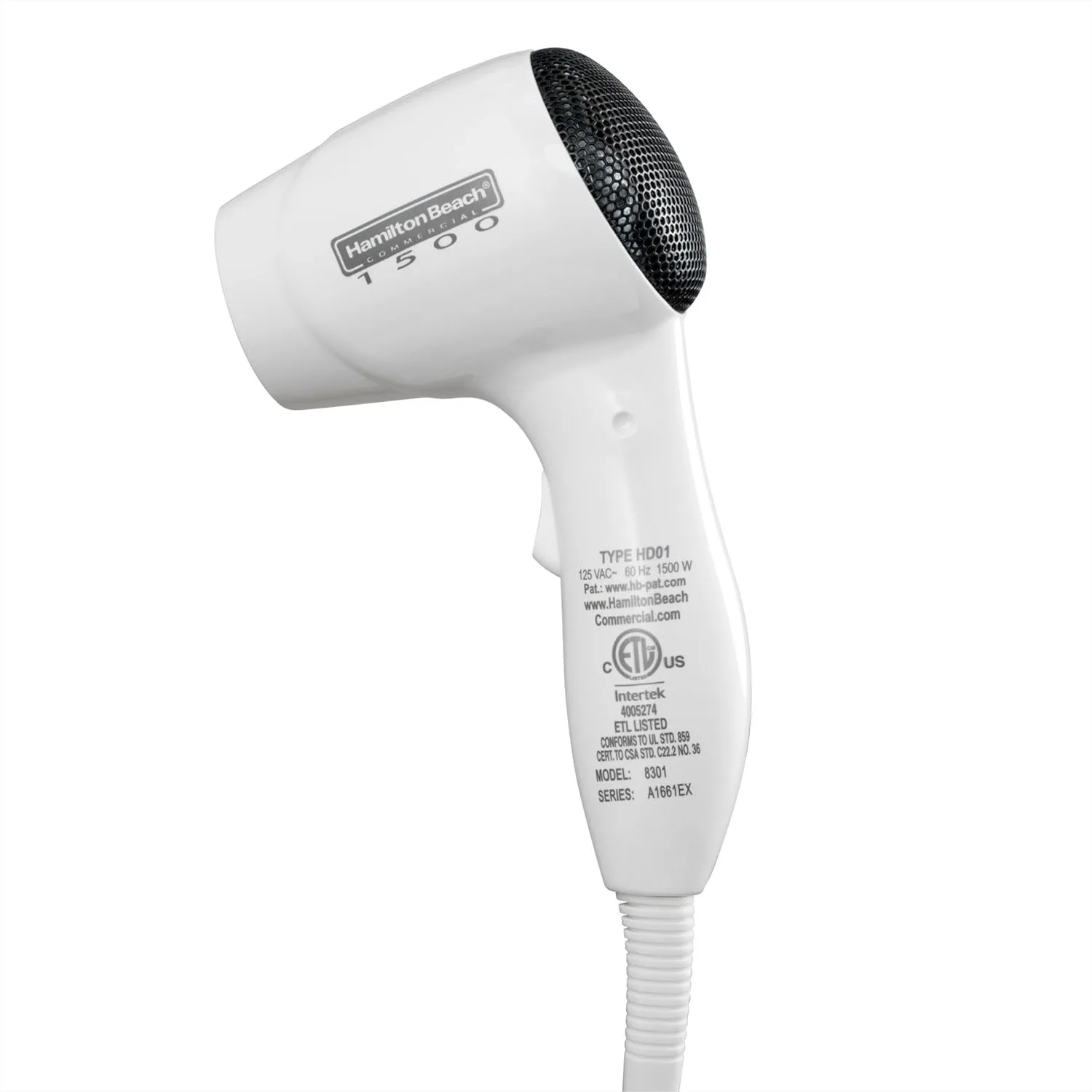 1500W Wall Mount Hair Dryer for Hotels, 2 Speeds, Compact Lightweight Design with 6ft Recoil Cord
1500W Wall Mount Hair Dryer for Hotels, 2 Speeds, Compact Lightweight Design with 6ft Recoil Cord