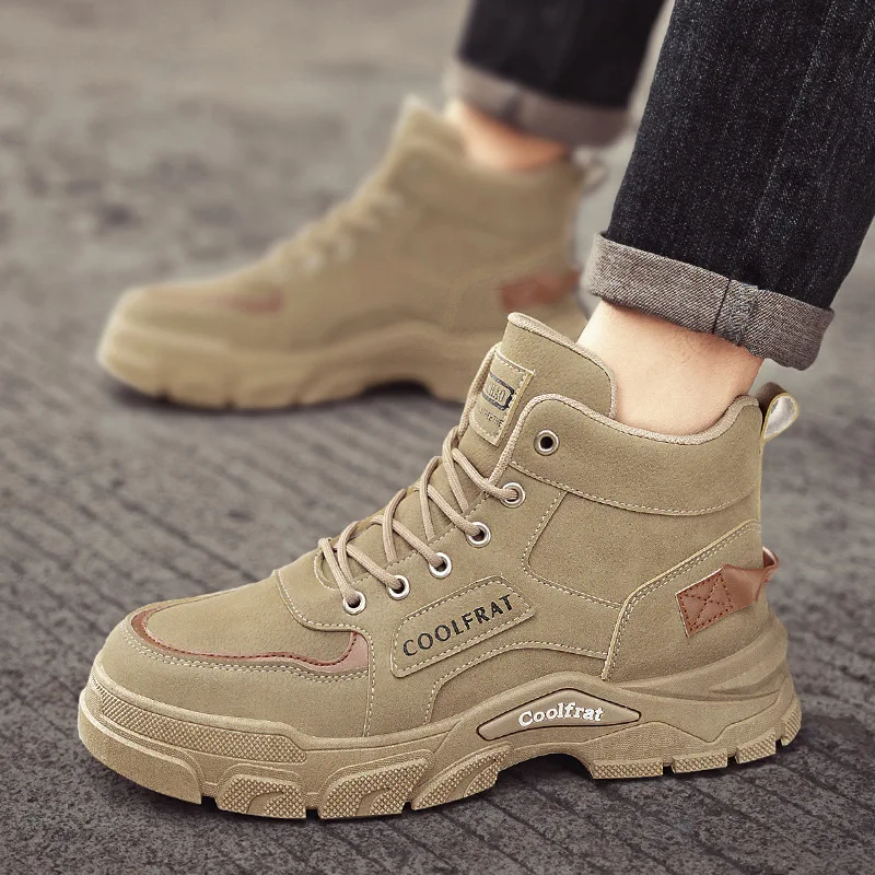 New men's shoes high-top, trendy, versatile, thick-soled work shoes, ankle boots, casual, outdoor and safety shoes
New men's shoes high-top, trendy, versatile, thick-soled work shoes, ankle boots, casual, outdoor and safety shoes