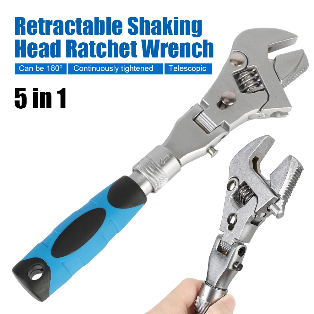 Household Maintenance 5 In 1 Ratchet Wrench Adjustable Torque Wrench Manual Tool Pulley Wrench 180 Degree Folding 10 Inch
Household Maintenance 5 In 1 Ratchet Wrench Adjustable Torque Wrench Manual Tool Pulley Wrench 180 Degree Folding 10 Inch