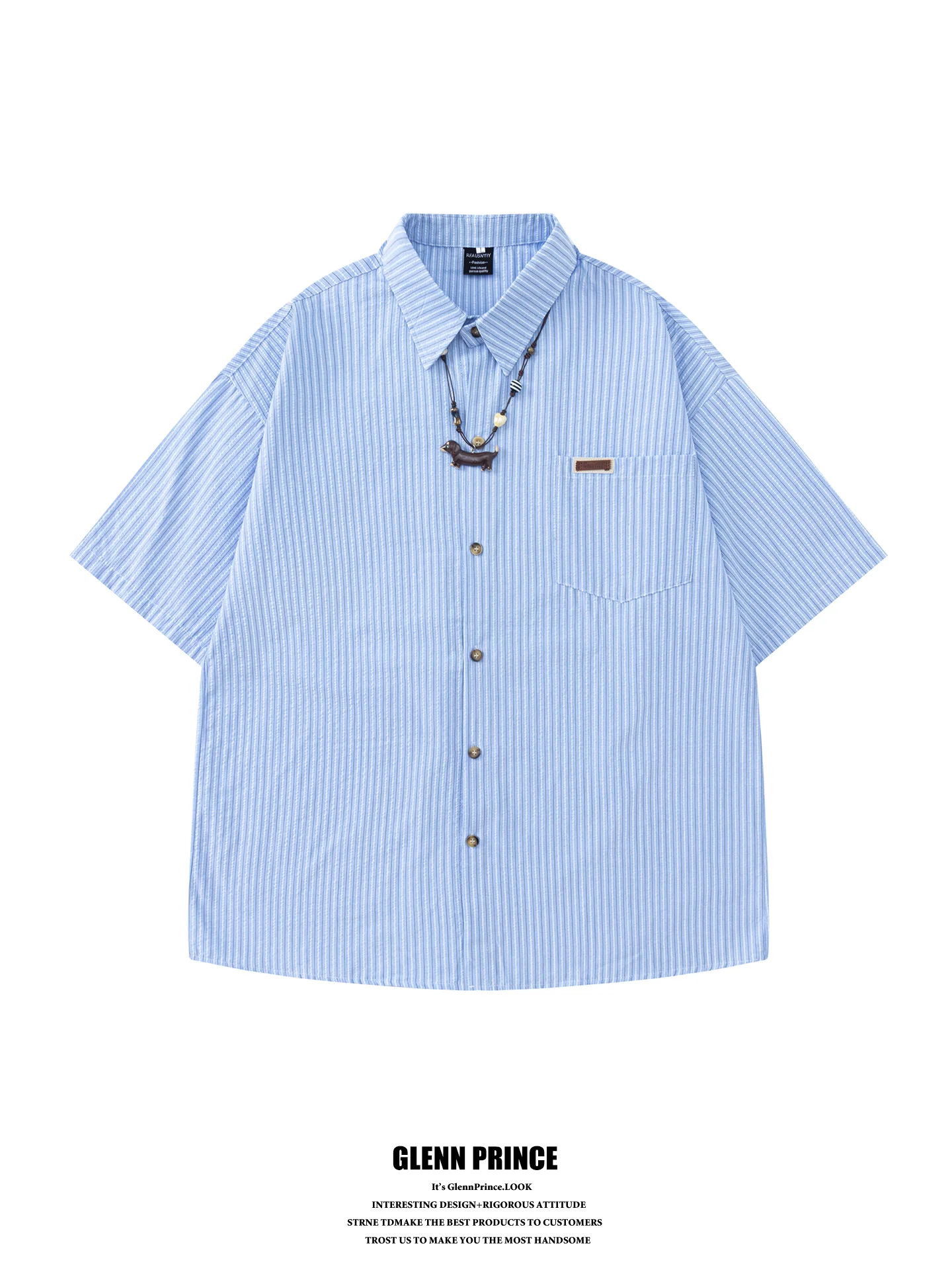 GPstudio Japanese Style Sausage Dog Stripe Shirt Men's Ins Unique Design Short Sleeve Shirt Loose Fit Youth Popular Summer Ca...
GPstudio Japanese Style Sausage Dog Stripe Shirt Men's Ins Unique Design Short Sleeve Shirt Loose Fit Youth Popular Summer Ca...