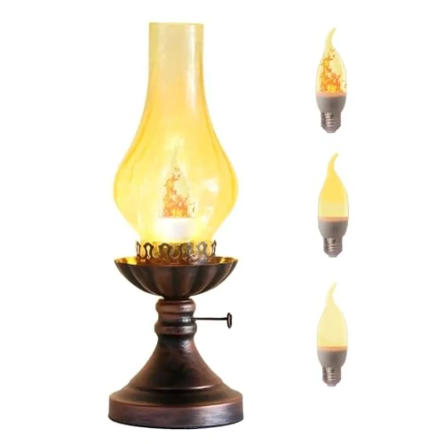 Vintage Table Lamp - 3 - Mode Dimmable Retro Rustic Desk Lamp with Crackle Glass Shade, Antique Victorian Western Style, E26 Bu
Vintage Table Lamp - 3 - Mode Dimmable Retro Rustic Desk Lamp with Crackle Glass Shade, Antique Victorian Western Style, E26 Bu