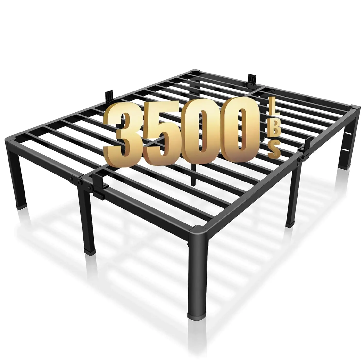 18Inch Queen Metal Bed Frame Rounded Headboard Mattress Retainers 3500LBS Steel Slats No Box Spring Noise-Free, Customized
18Inch Queen Metal Bed Frame Rounded Headboard Mattress Retainers 3500LBS Steel Slats No Box Spring Noise-Free, Customized