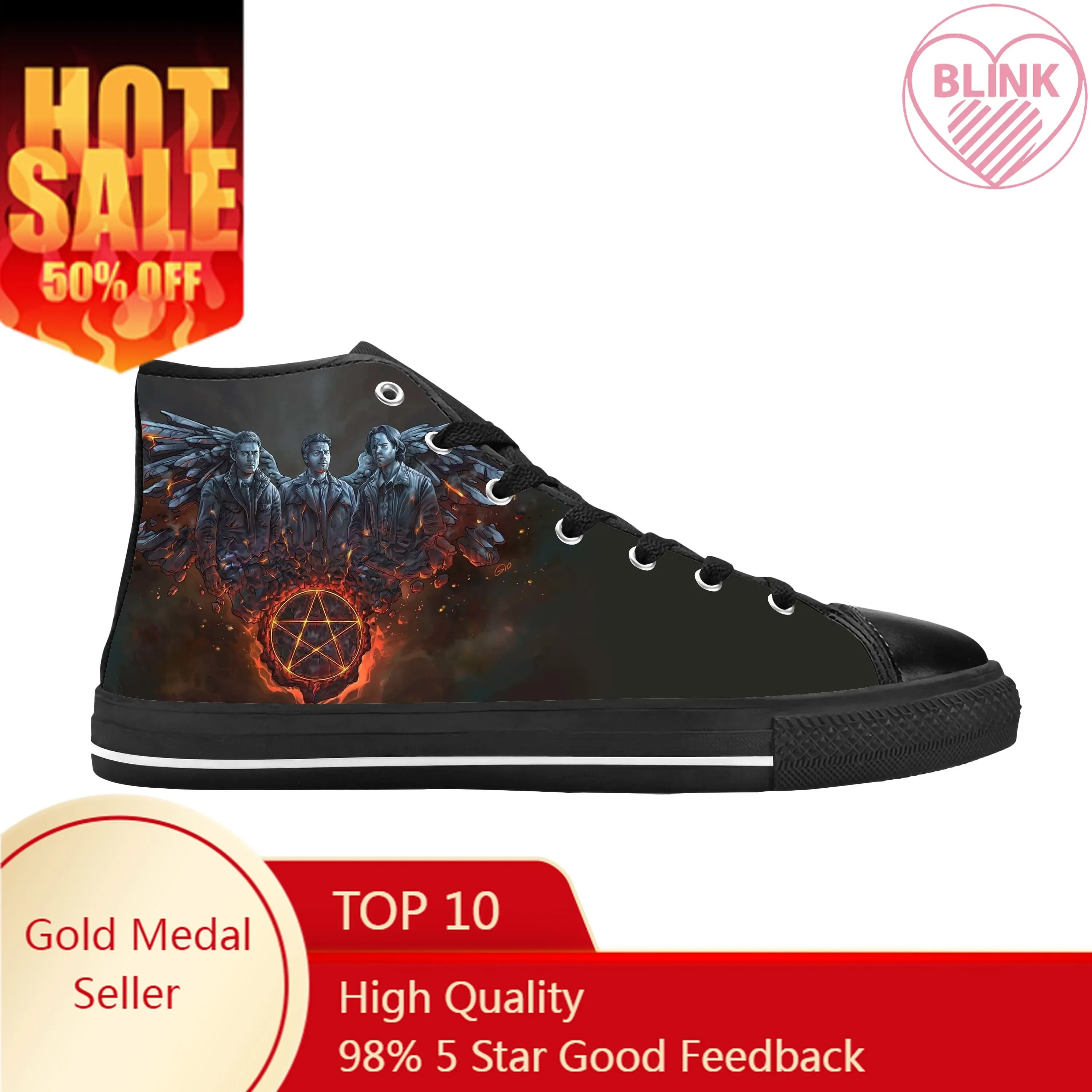 Supernatural Winchester Bros Horror Anime Cartoon Casual Cloth Shoes High Top Comfortable Breathable 3D Print Men Women Sneakers
Supernatural Winchester Bros Horror Anime Cartoon Casual Cloth Shoes High Top Comfortable Breathable 3D Print Men Women Sneakers