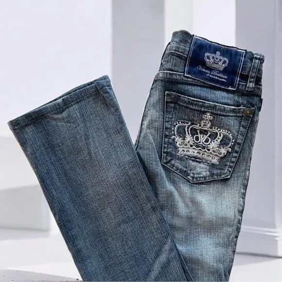 Y2K Gothic Vintage Crown Jeans Clothes Womens Harajuku Crown Embroidery Vintage Blue Baggy Jeans Low Waist Wide Leg Trousers
Y2K Gothic Vintage Crown Jeans Clothes Womens Harajuku Crown Embroidery Vintage Blue Baggy Jeans Low Waist Wide Leg Trousers