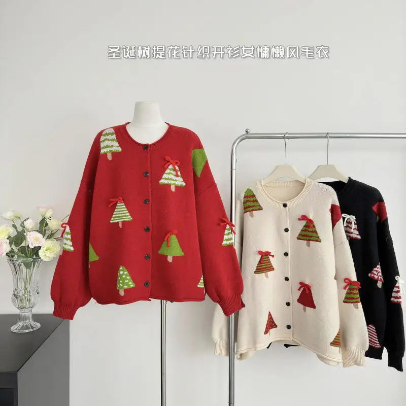 Hot New Fashion Versatile Autumn Winter Korean Edition Christmas Women Wear Loose Round Neck Lazy Style Knitted Sweater Jacket
Hot New Fashion Versatile Autumn Winter Korean Edition Christmas Women Wear Loose Round Neck Lazy Style Knitted Sweater Jacket