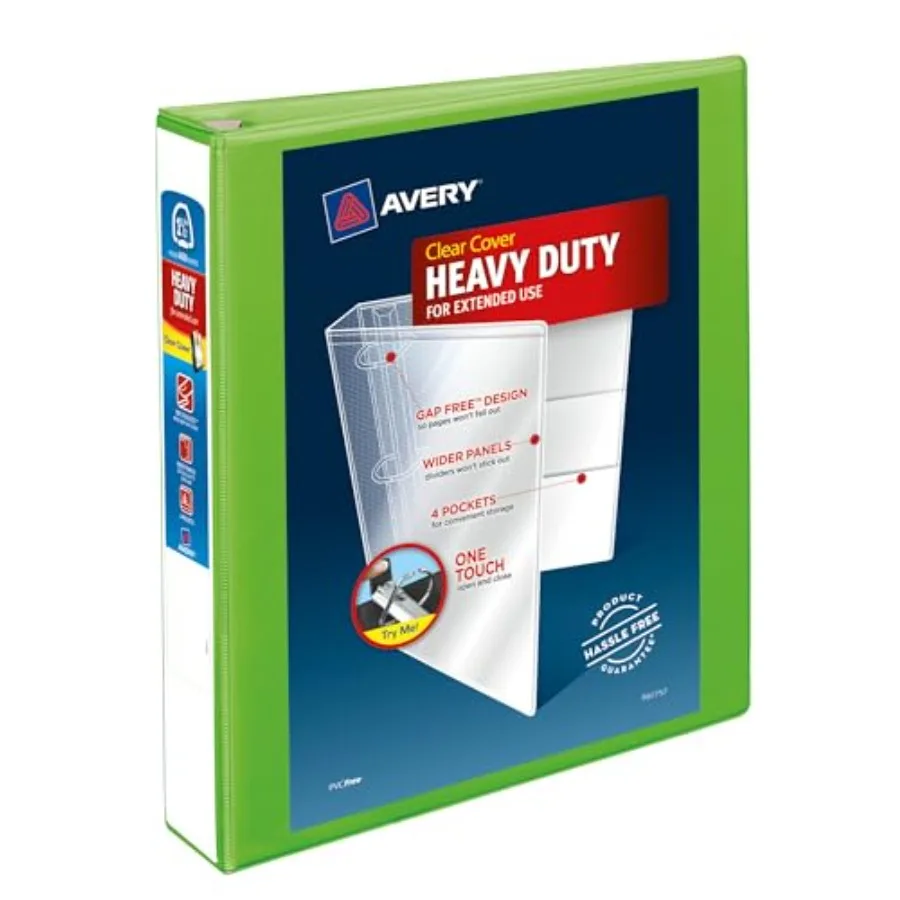 Heavy-Duty View 3 Ring Binder, 1.5" One Touch EZD Rings, 1 Chartreuse Binder
Heavy-Duty View 3 Ring Binder, 1.5" One Touch EZD Rings, 1 Chartreuse Binder