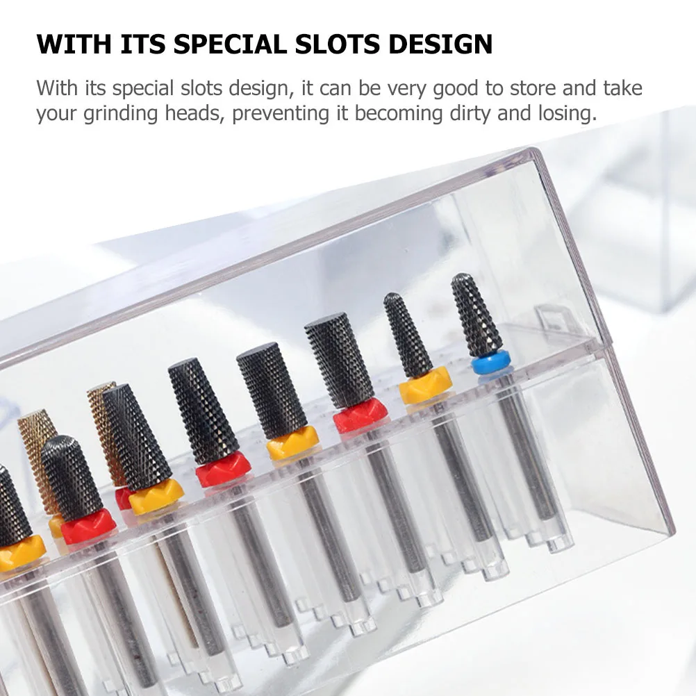 Stylish Nail Drill Bits Storage Box Organizer Case Holder Grinding Head Display Durable Transparent Portable Travel Manicure
Stylish Nail Drill Bits Storage Box Organizer Case Holder Grinding Head Display Durable Transparent Portable Travel Manicure