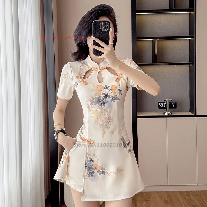 2025 chinese nightclub dress improved cheongsam national flower print qipao dress+shorts set hotel spa work dress oriental qipao
2025 chinese nightclub dress improved cheongsam national flower print qipao dress+shorts set hotel spa work dress oriental qipao