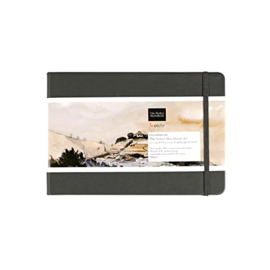 Perfect Sketchbook - A5 Landscape - Cold Press 100% Cotton - Hardcover Drawing Book 5.8"x8.3 with 44 Pages
Perfect Sketchbook - A5 Landscape - Cold Press 100% Cotton - Hardcover Drawing Book 5.8"x8.3 with 44 Pages