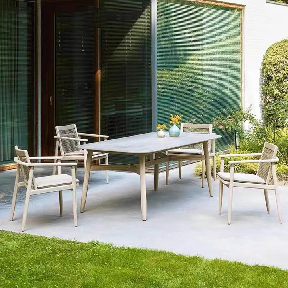 Уличные столы и стулья, простой открытый двор, отель, водонепроницаемый солнечный стул из ротанга под открытым небом, вилла из цельного дерева, антикоррозийная
Уличные столы и стулья, простой открытый двор, отель, водонепроницаемый солнечный стул из ротанга под открытым небом, вилла из цельного дерева, антикоррозийная