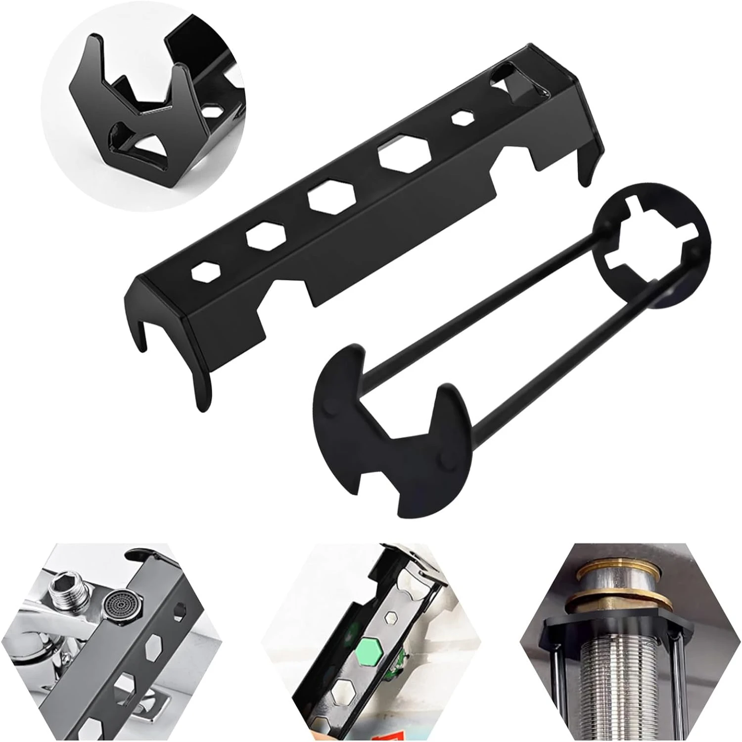 Ideal for plumbers, this efficient and versatile 14-size basin wrench set is perfect for tight spaces in bathrooms and kitchens.
Ideal for plumbers, this efficient and versatile 14-size basin wrench set is perfect for tight spaces in bathrooms and kitchens.