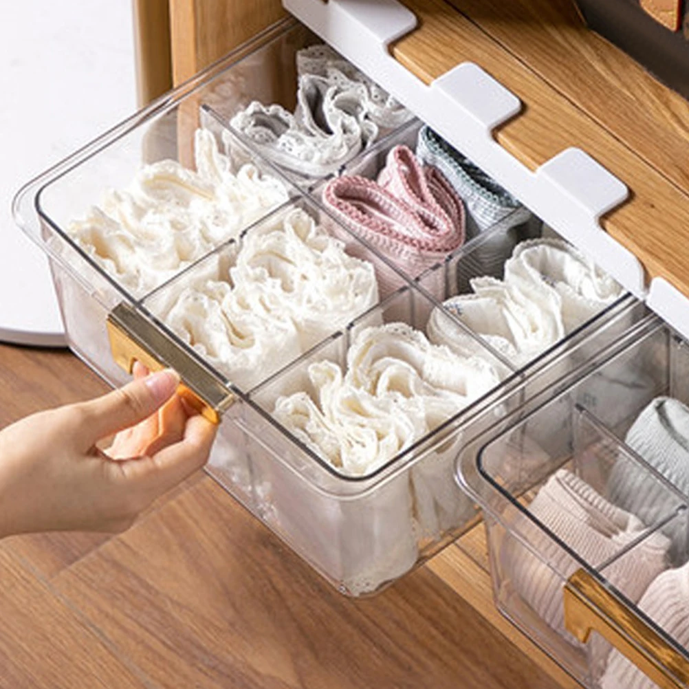 Underwear Sock Storage Box 6330 Transparent PET Compartment Organizer Closet Wardrobe Dust Proof Water Resistant Drawer Style 
Underwear Sock Storage Box 6330 Transparent PET Compartment Organizer Closet Wardrobe Dust Proof Water Resistant Drawer Style