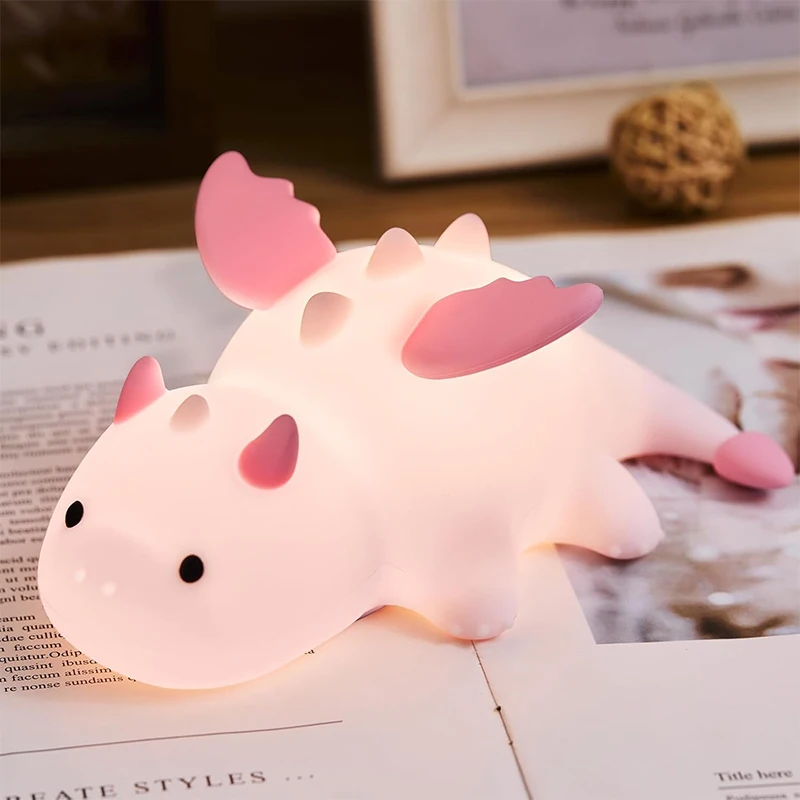 Cute Baby Dragon Kids Night Light, Soft Silicone Lamp Rechargeable Breastfeeding Nursery Portable Kawaii Lamps,Bedside Lamp 
Cute Baby Dragon Kids Night Light, Soft Silicone Lamp Rechargeable Breastfeeding Nursery Portable Kawaii Lamps,Bedside Lamp