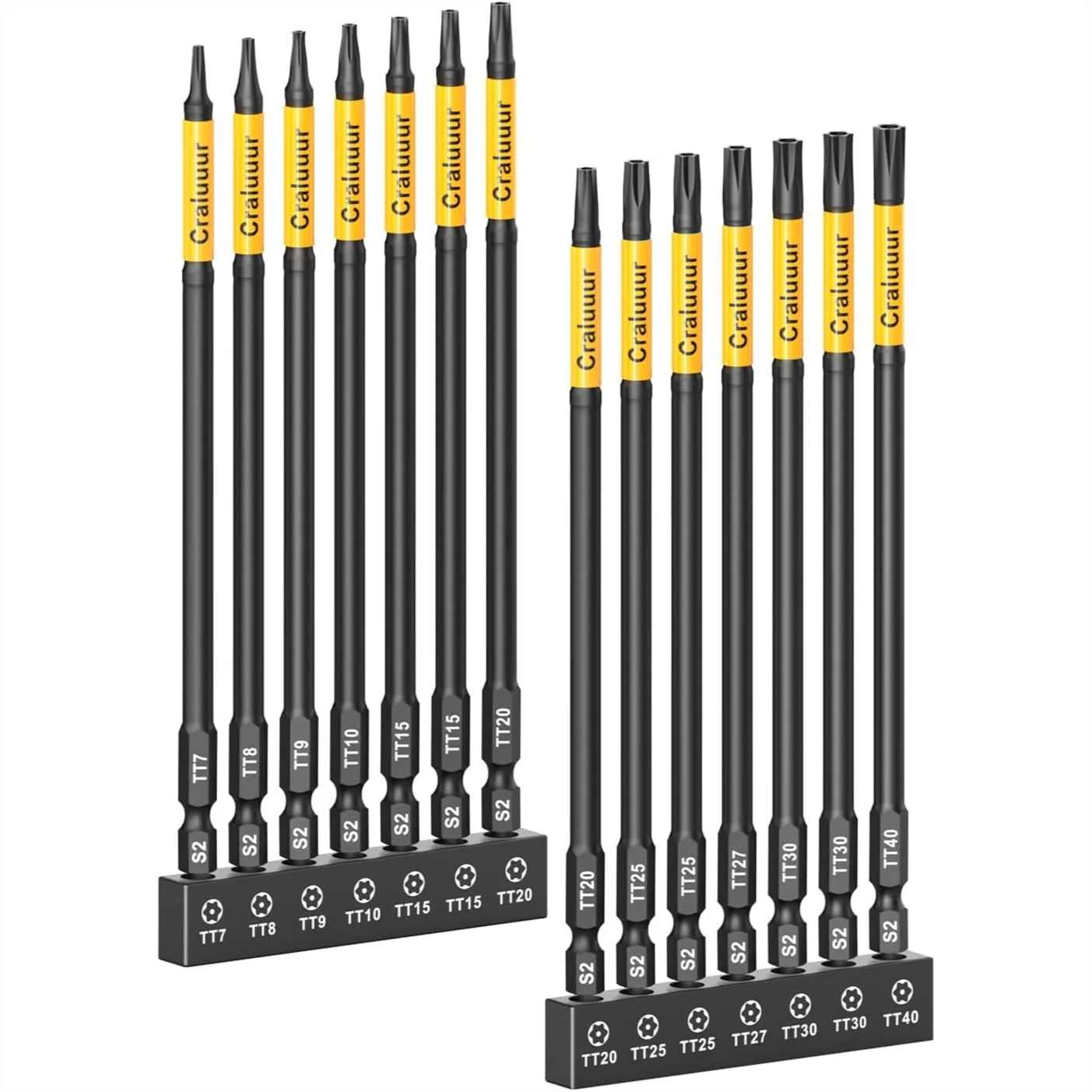 14PCS Impact Long Torx Bit Set, T7-T40 Tamper Proof Star Bits with Magnetic Security, S2 Steel for Automotive DIY Electronics
14PCS Impact Long Torx Bit Set, T7-T40 Tamper Proof Star Bits with Magnetic Security, S2 Steel for Automotive DIY Electronics