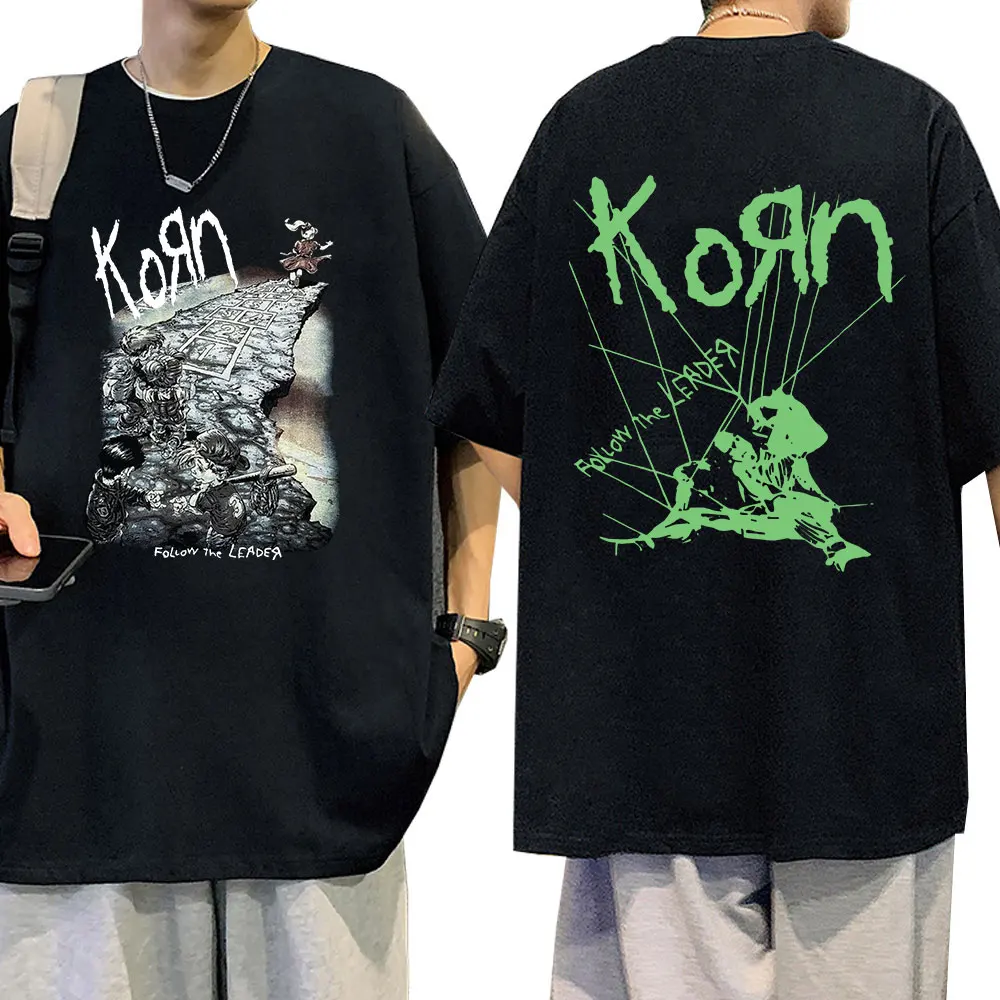 Metal Band Korn Follow The Leader Album T shirts Gothic Rock Vintage Short Sleeve T Shirts Men's Clothing Oversized T-shirt Tops
Metal Band Korn Follow The Leader Album T shirts Gothic Rock Vintage Short Sleeve T Shirts Men's Clothing Oversized T-shirt Tops