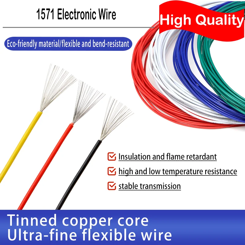 5/10/50m 1571 Electronic Wire 32-16 AWG Flexible Cable PVC Insulated Tin-plated Copper Environmental LED Line DIY Cord
5/10/50m 1571 Electronic Wire 32-16 AWG Flexible Cable PVC Insulated Tin-plated Copper Environmental LED Line DIY Cord