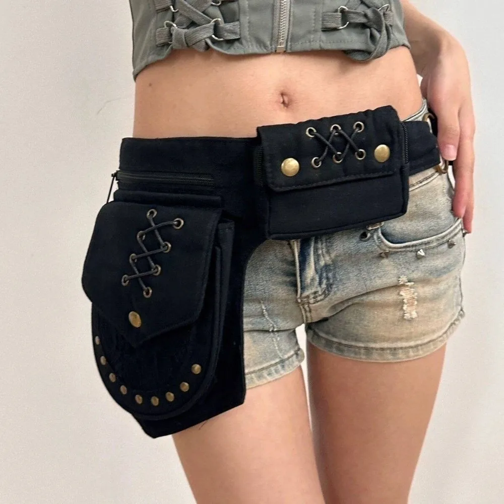 Adjustable Strap Punk Style Belt Waist Packs Vintage Design Lightweight Leg Phone Bag Multi-functional Durable Rivet Hip Bum Bag
Adjustable Strap Punk Style Belt Waist Packs Vintage Design Lightweight Leg Phone Bag Multi-functional Durable Rivet Hip Bum Bag