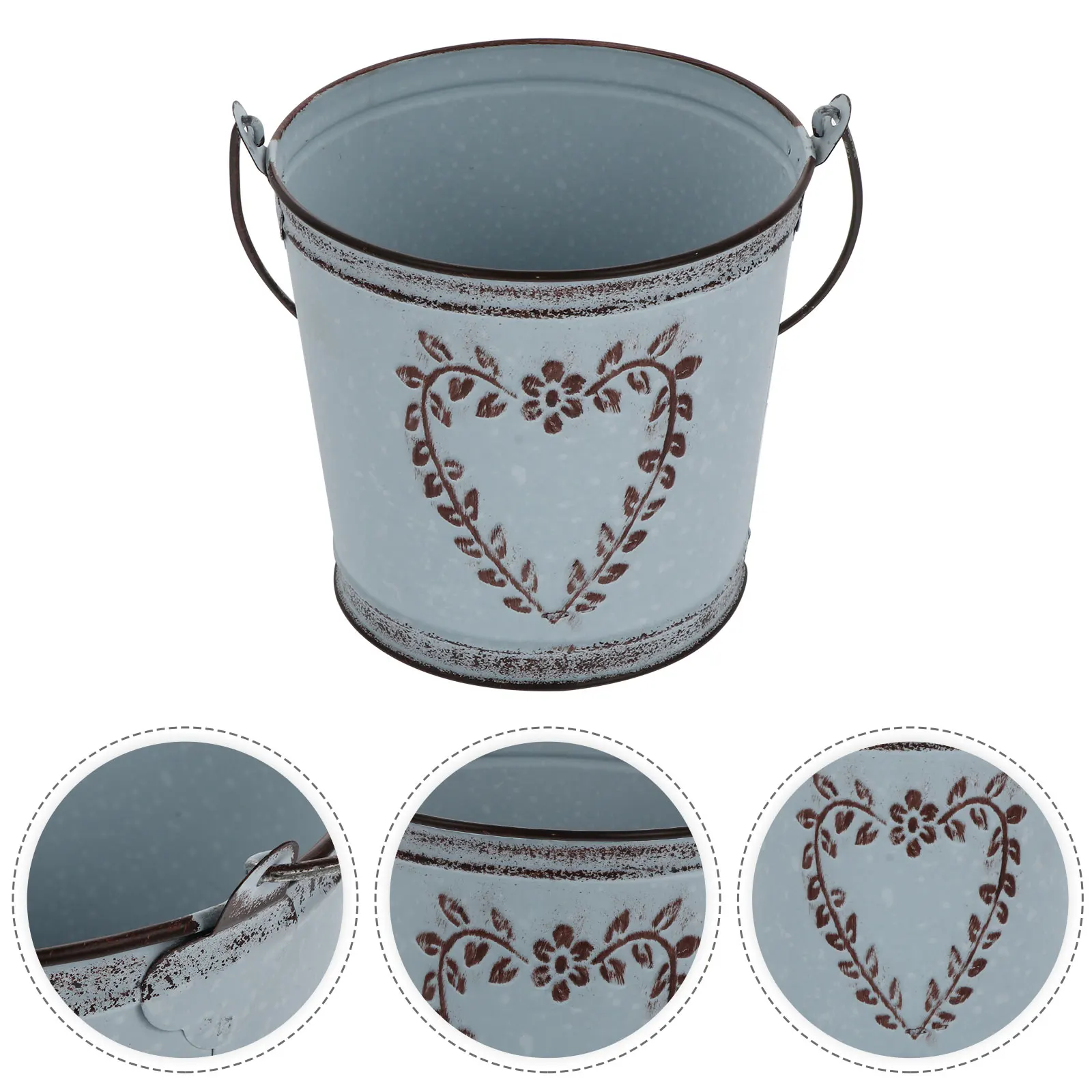 Round Bucket Flower Pot Metal Galvanized Sheet Multipurpose Storage Container Vintage Plant Vase Creative Decorative
Round Bucket Flower Pot Metal Galvanized Sheet Multipurpose Storage Container Vintage Plant Vase Creative Decorative