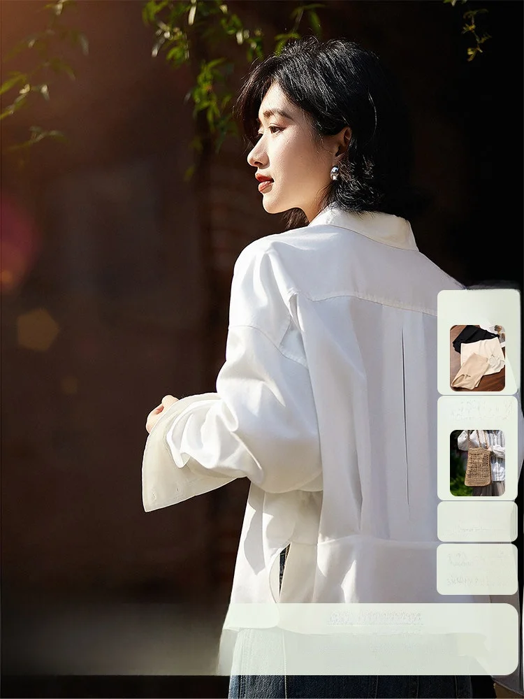 Xiao Han Spring 2026 Deconstructed Design Cotton Shirt Women's White Commute Top Breathable Comfortable Pure Color Button up
Xiao Han Spring 2026 Deconstructed Design Cotton Shirt Women's White Commute Top Breathable Comfortable Pure Color Button up