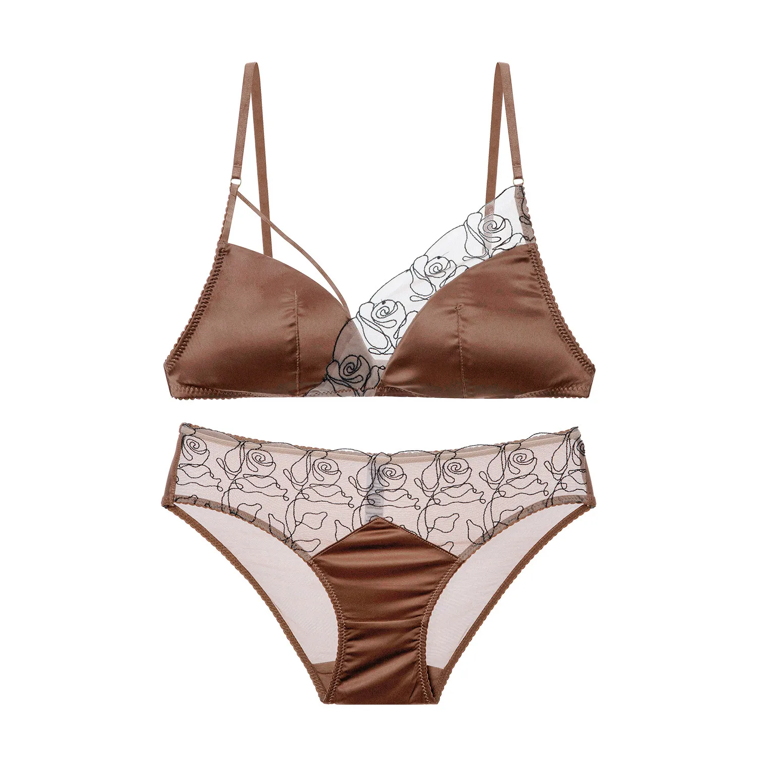 Dark Night Mocha ~ Court Satin French Lace Embroidery Unique Women's Bra Set, Push Up & Minimizer Design
Dark Night Mocha ~ Court Satin French Lace Embroidery Unique Women's Bra Set, Push Up & Minimizer Design