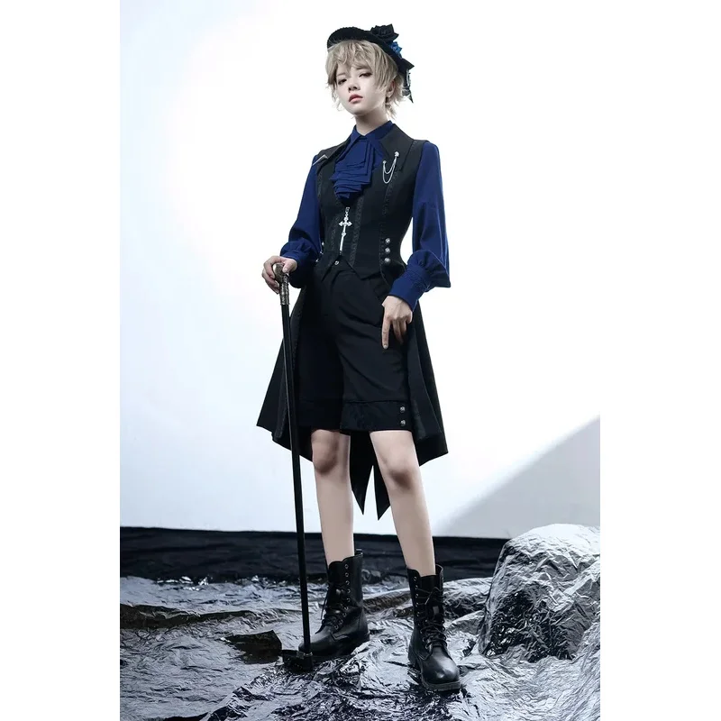 Ouji Lolita Black and Blue Vintage Lolita Middle Ages Little Prince Long Vest Gothic Lolita by Princess Chronicles
Ouji Lolita Black and Blue Vintage Lolita Middle Ages Little Prince Long Vest Gothic Lolita by Princess Chronicles