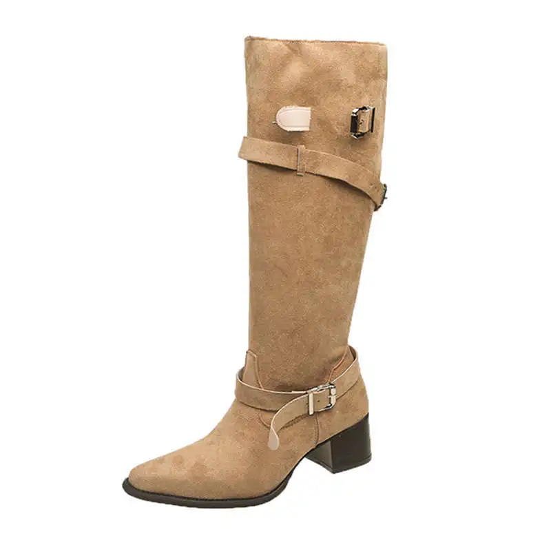 Knee-high Chelsea Boots Women's Spring Autumn Khaki Velvet Pointed Toe Boots Women's Thick Heel Slim Folded over Boots
Knee-high Chelsea Boots Women's Spring Autumn Khaki Velvet Pointed Toe Boots Women's Thick Heel Slim Folded over Boots