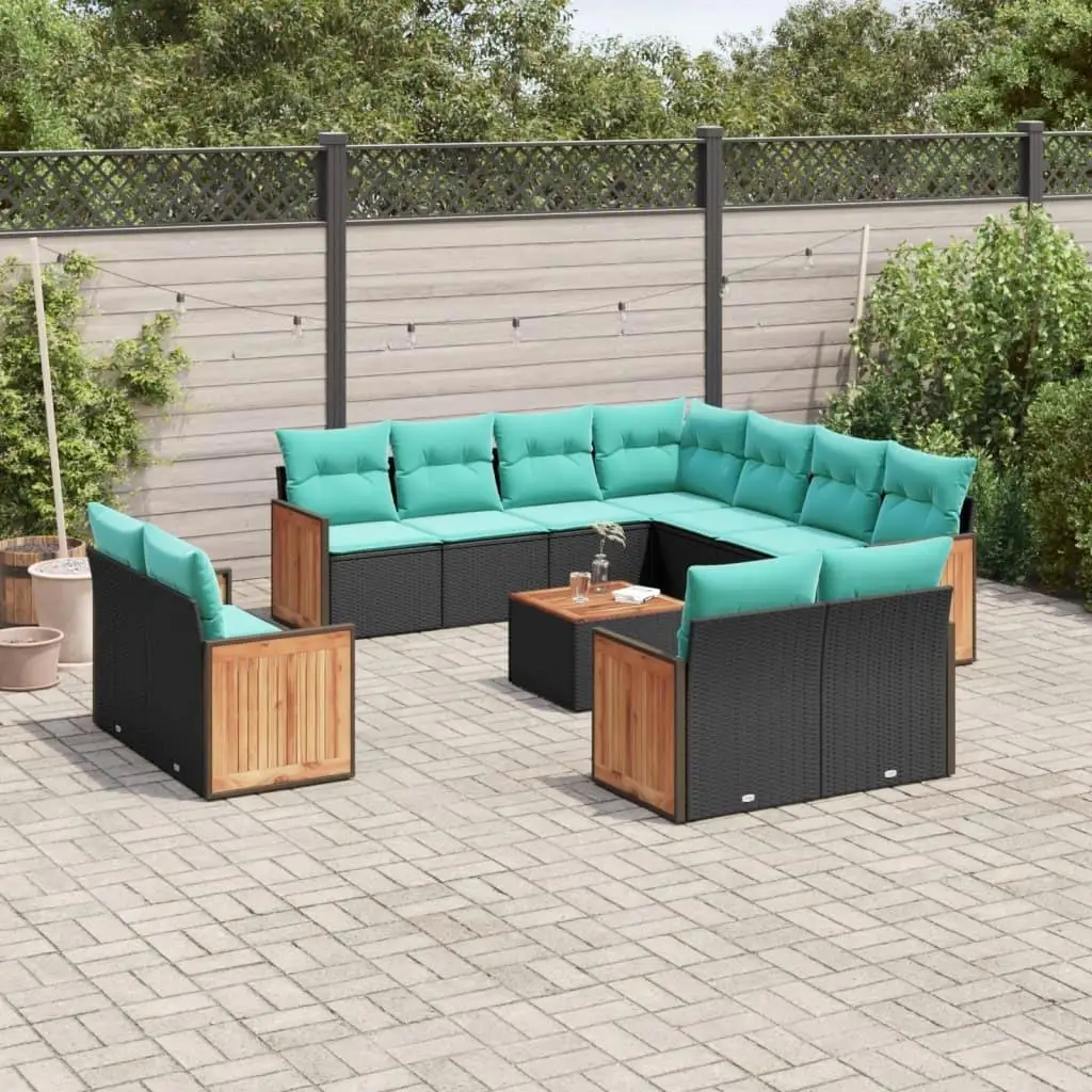 12 Piece Outdoor Patio Couch Set with Cushions Black Rattan Furniture Comfortable Seating Garden Lounge Set
12 Piece Outdoor Patio Couch Set with Cushions Black Rattan Furniture Comfortable Seating Garden Lounge Set