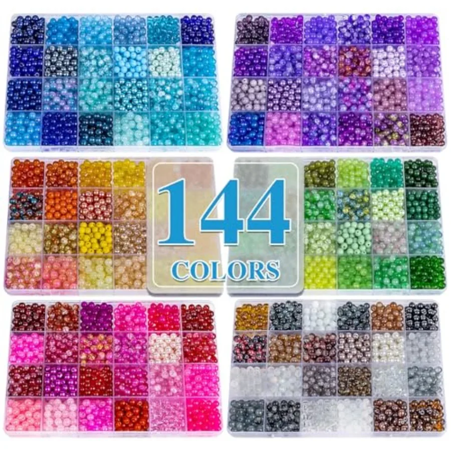 About 7200PCS 6mm Glass Beads Bracelet Making Kit, 144 Assorted Colors Crystal Glass Beads for Bracelet and Jewelry Making and
About 7200PCS 6mm Glass Beads Bracelet Making Kit, 144 Assorted Colors Crystal Glass Beads for Bracelet and Jewelry Making and