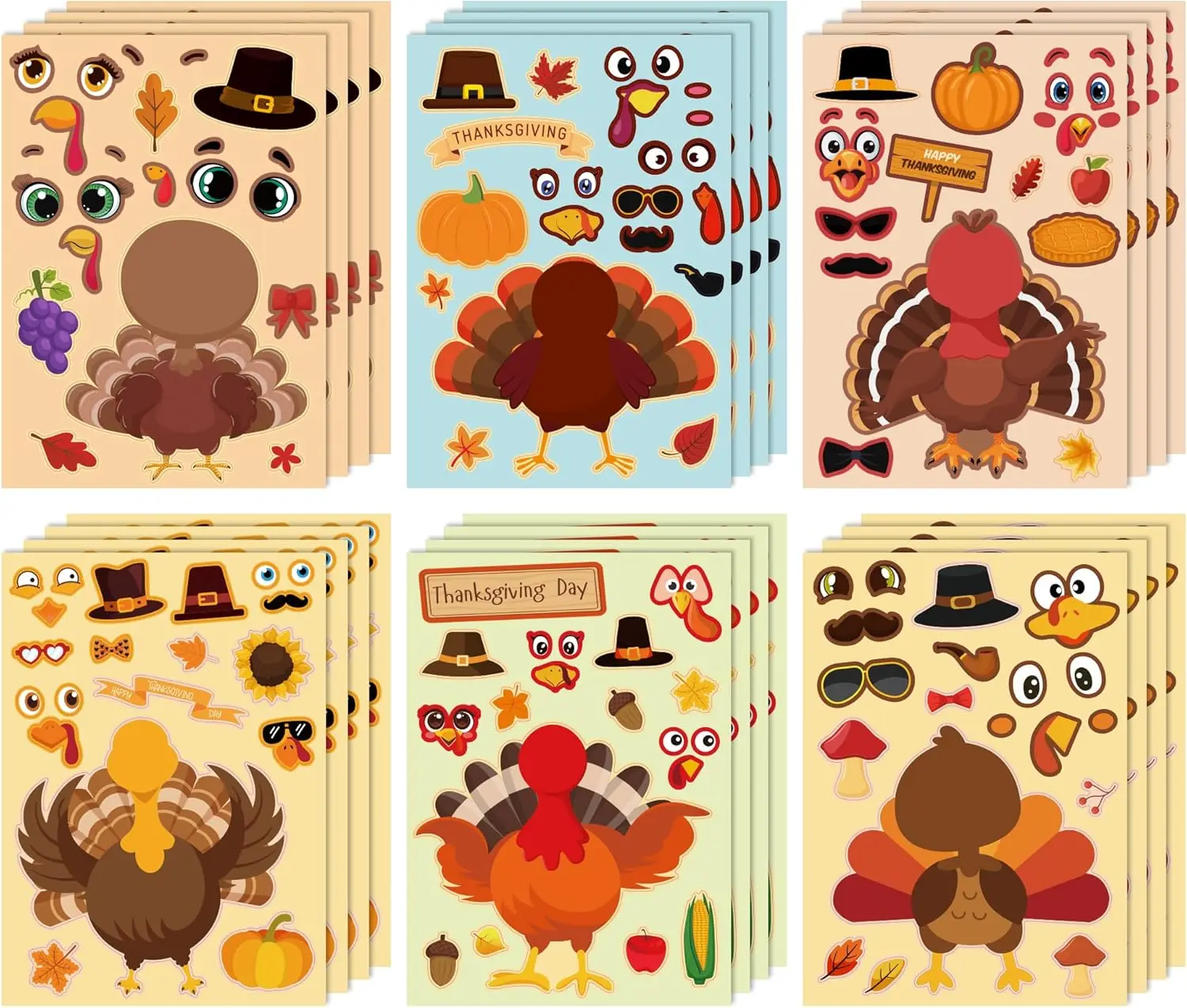 Thanksgiving Crafts for Kids - DIY Turkey Stickers,Kids Thanksgiving Games Gifts Activities Party Favors Supplies | Make a Turke
Thanksgiving Crafts for Kids - DIY Turkey Stickers,Kids Thanksgiving Games Gifts Activities Party Favors Supplies | Make a Turke