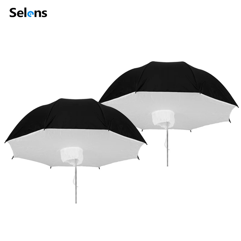 Selens 2pcs 84cm/33" Reflective Umbrella Softbox Black&Silver Lighting 2-in-1 kit for Photo Studio Photographic Light Adjustment
Selens 2pcs 84cm/33" Reflective Umbrella Softbox Black&Silver Lighting 2-in-1 kit for Photo Studio Photographic Light Adjustment
