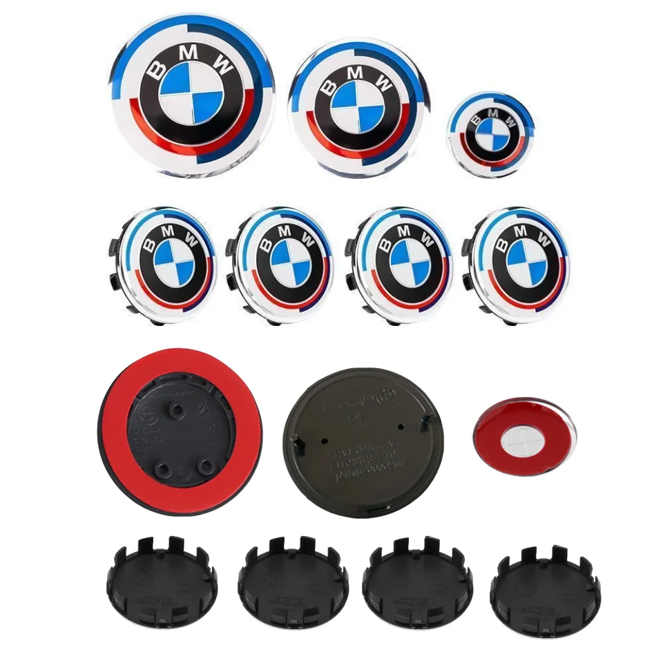 7-piece set with three-hole front hood logo+rear badge+wheel cover+steering wheel sticker For BMW 50th Anniversary Logo
7-piece set with three-hole front hood logo+rear badge+wheel cover+steering wheel sticker For BMW 50th Anniversary Logo