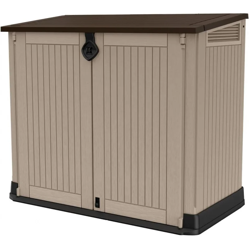 30 Cu. Ft. Outdoor Resin Horizontal Storage Shed, Weather-Resistant Lockable Cabinet with Easy-Lift Lid Trash Cans
30 Cu. Ft. Outdoor Resin Horizontal Storage Shed, Weather-Resistant Lockable Cabinet with Easy-Lift Lid Trash Cans