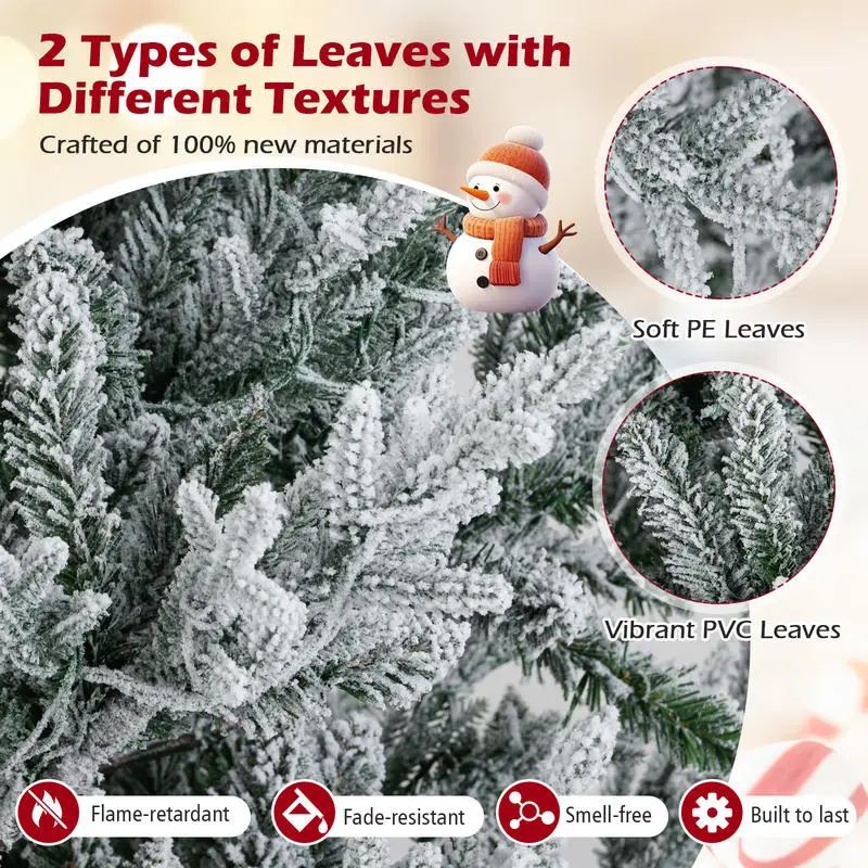 6/7/8 Feet Pre-Lit Artificial Christmas Tree Hinged Snow Flocked Xmas Tree-8 Feet
6/7/8 Feet Pre-Lit Artificial Christmas Tree Hinged Snow Flocked Xmas Tree-8 Feet