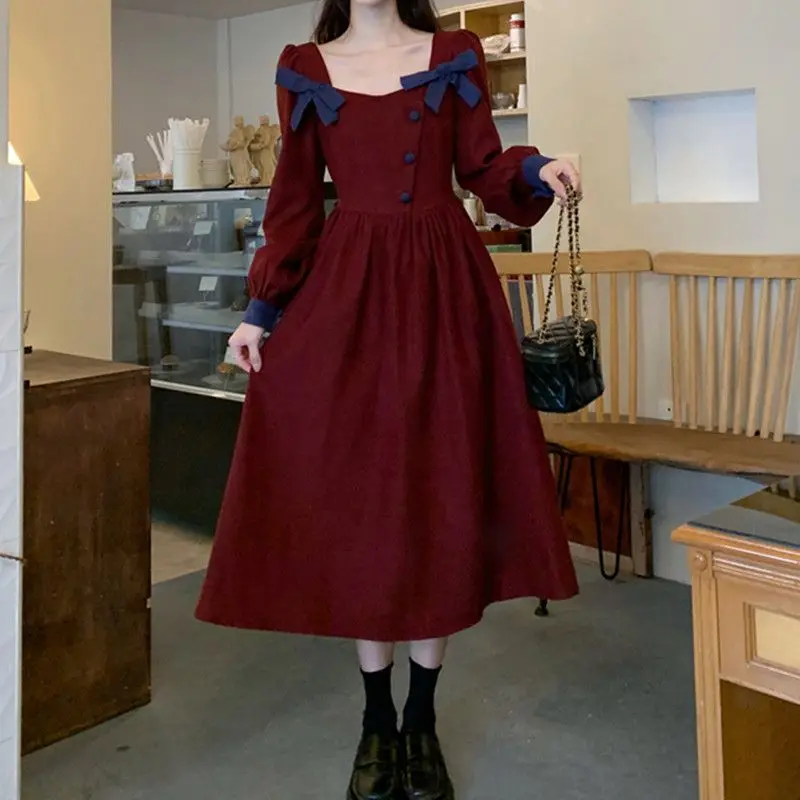 Patchwork Zipper Bowknot Square Neck Long Sleeve Mid Length Skirt Elegant Fashion Harajuku Female Clothes All Match Dresses
Patchwork Zipper Bowknot Square Neck Long Sleeve Mid Length Skirt Elegant Fashion Harajuku Female Clothes All Match Dresses