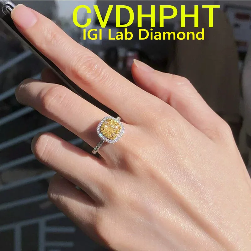 Solid Au585 14k White Gold Ring Yellow Lab Grown Diamond Ring IGI 1CT Ring Fine Jewelry for Women Ring
Solid Au585 14k White Gold Ring Yellow Lab Grown Diamond Ring IGI 1CT Ring Fine Jewelry for Women Ring