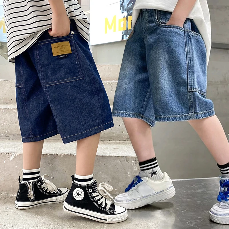 Boys Summer Fashion Denim Shorts Kids Casual Loose Thin Knee-Length Trousers 3-12 Years Teenager Outdoor Five-point Pants
Boys Summer Fashion Denim Shorts Kids Casual Loose Thin Knee-Length Trousers 3-12 Years Teenager Outdoor Five-point Pants