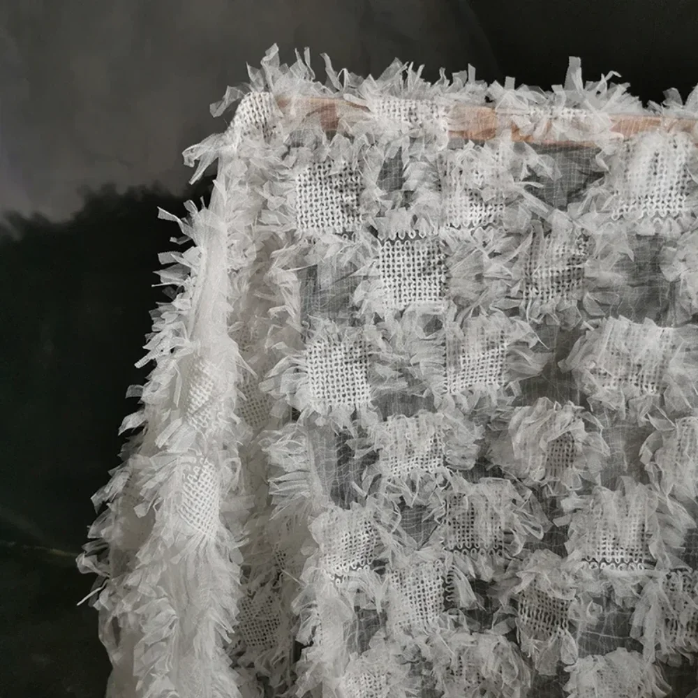 Mesh Weaving Designer Fabric White Color Graduation Creative Design for Clothing Diy Sewing By The Meter Wholesale Cloth
Mesh Weaving Designer Fabric White Color Graduation Creative Design for Clothing Diy Sewing By The Meter Wholesale Cloth