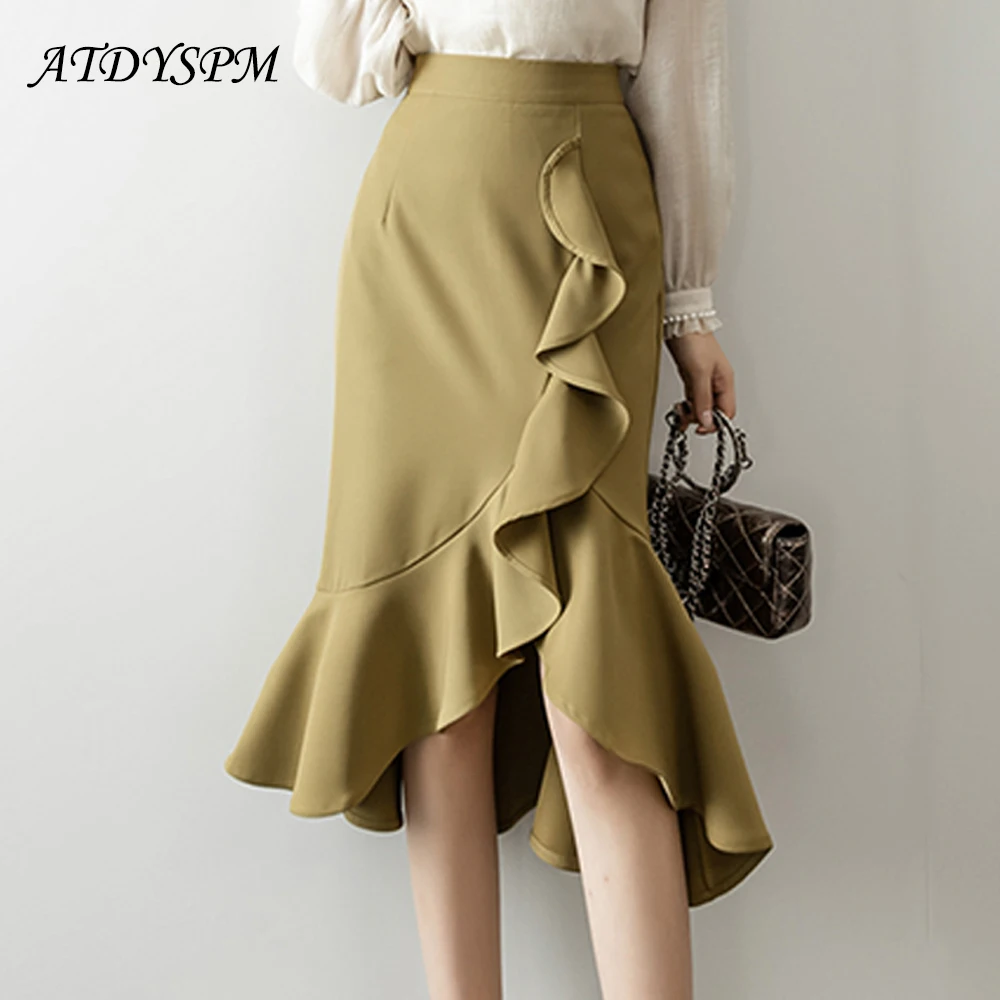 2024 Spring Fashion Women High Waist Mermaid Skirt Asymmetrical Ruffles Skirts Casual Party Skirt Office Lady Black Midi Skirts
2024 Spring Fashion Women High Waist Mermaid Skirt Asymmetrical Ruffles Skirts Casual Party Skirt Office Lady Black Midi Skirts