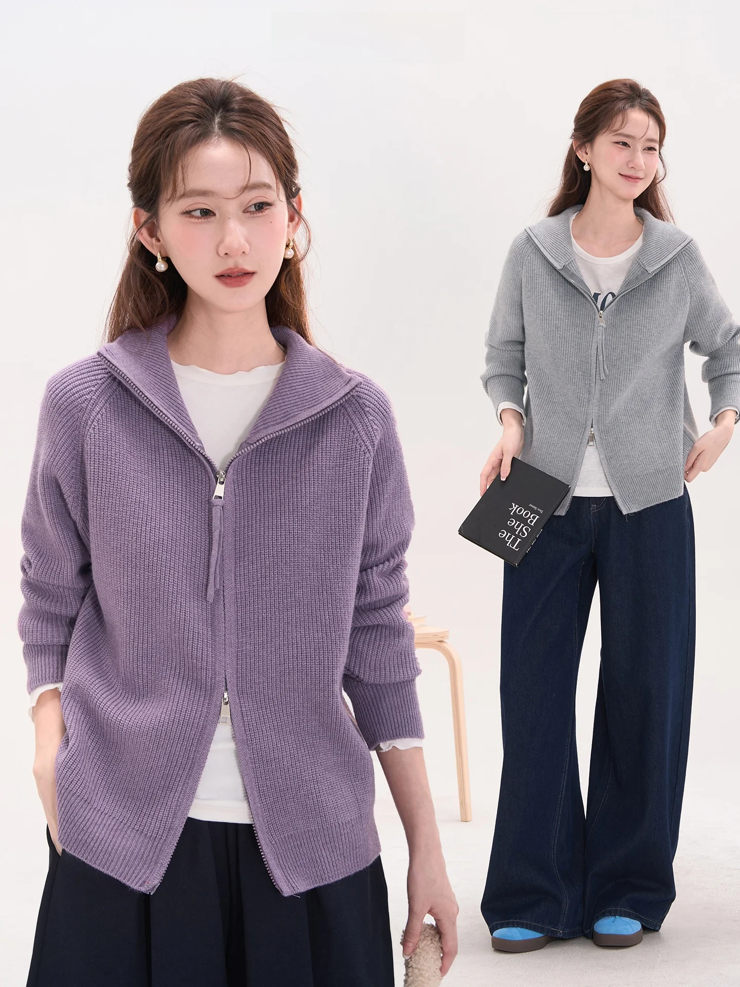 Heme Knitted Cardigan Women's Long Sve Zipper Ne Warm Autumn Outerwear Double Zipper Stand Collar Casual Sle Polyester...
Heme Knitted Cardigan Women's Long Sve Zipper Ne Warm Autumn Outerwear Double Zipper Stand Collar Casual Sle Polyester...