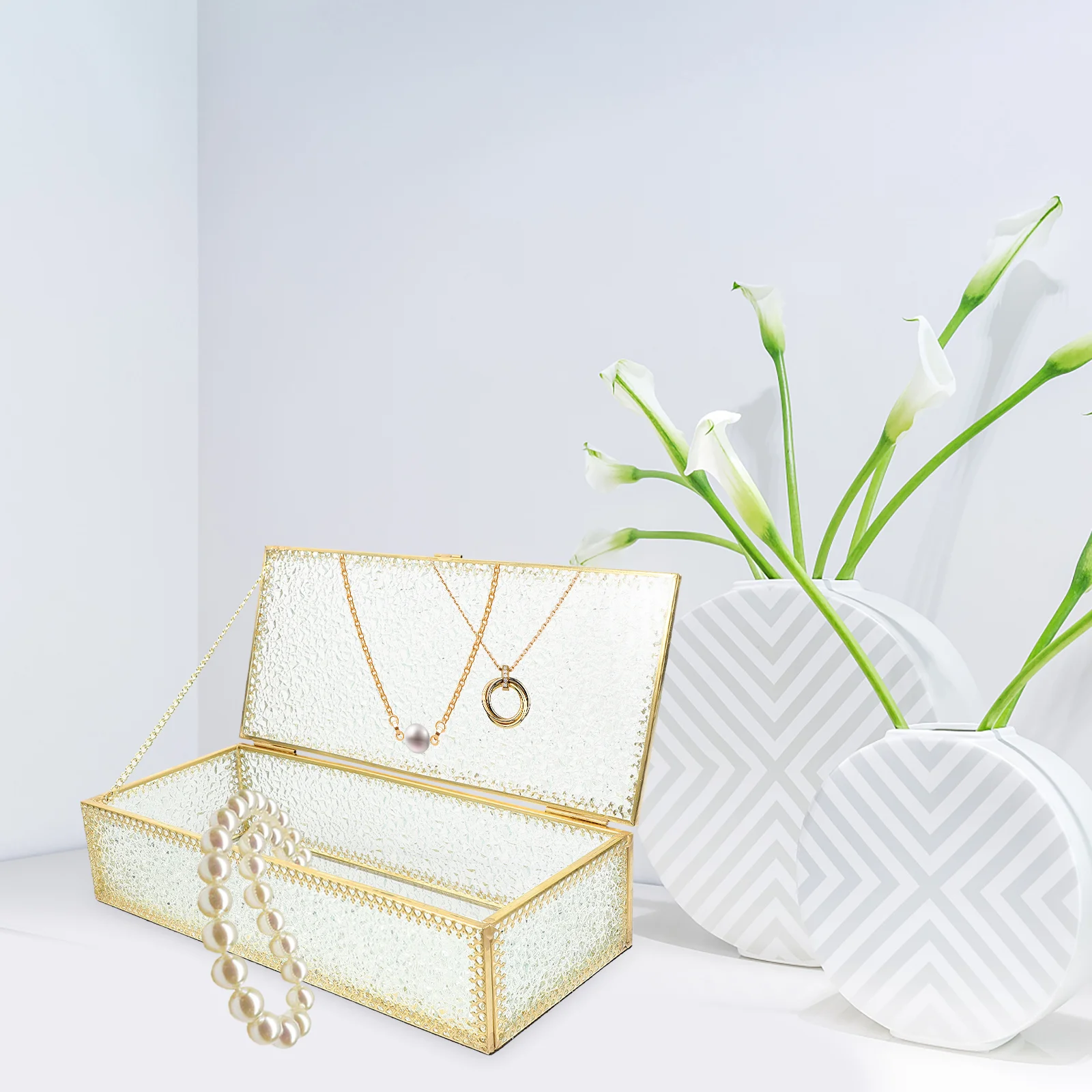 Шкатулка для украшений из стекла и сплава, милый декоративный контейнер для колец, ожерелий, серег, органайзер для рабочего стола
Шкатулка для украшений из стекла и сплава, милый декоративный контейнер для колец, ожерелий, серег, органайзер для рабочего стола