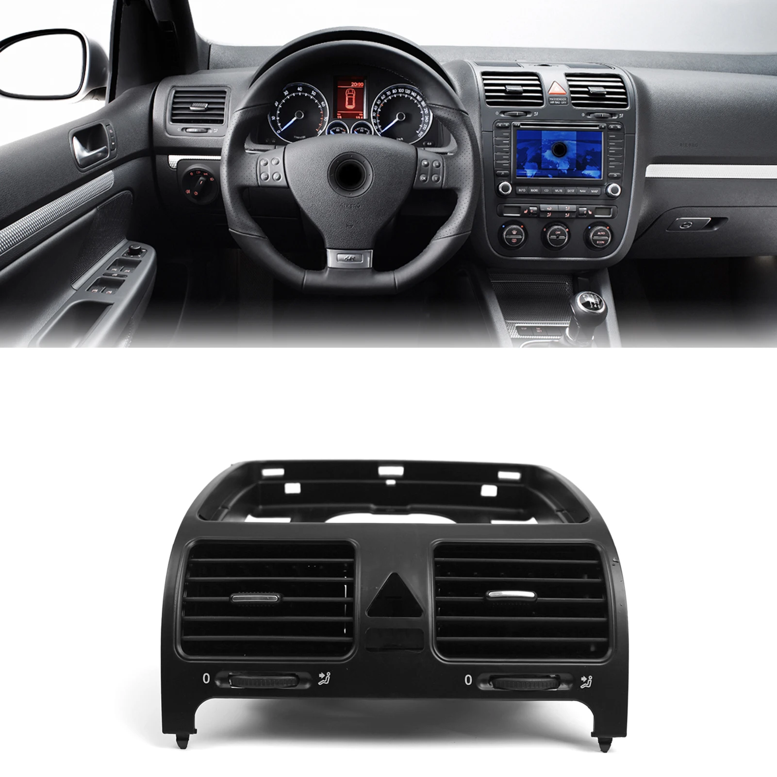 Dashboard Center Air Vent Outlet Grill Replacement for VW GOLF MK5 2004 - 2009 Model K23486GZ.W186Z - DK AutoInterior Accessory 
Dashboard Center Air Vent Outlet Grill Replacement for VW GOLF MK5 2004 - 2009 Model K23486GZ.W186Z - DK AutoInterior Accessory