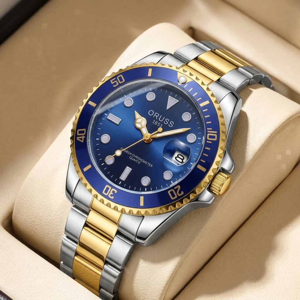 1pc Two-Tone Metal Strap Blue Dial Calendar Display Men's Watch Fashion Business Casual Trendy Versatile
1pc Two-Tone Metal Strap Blue Dial Calendar Display Men's Watch Fashion Business Casual Trendy Versatile