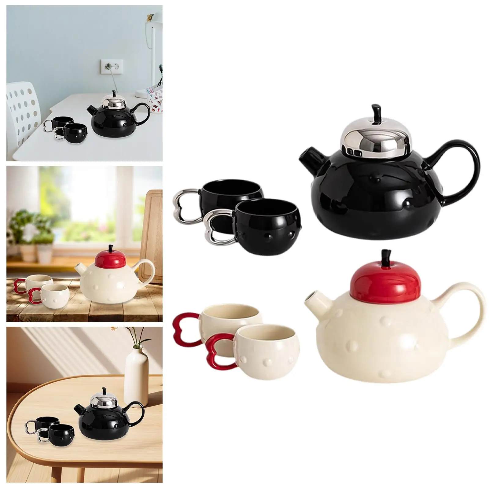 Ceramic Tea Set Teapot and Cups Elegant Versatile Housewarming Gift Coffee Mugs for Birthday Tea Party Anniversaries Home
Ceramic Tea Set Teapot and Cups Elegant Versatile Housewarming Gift Coffee Mugs for Birthday Tea Party Anniversaries Home