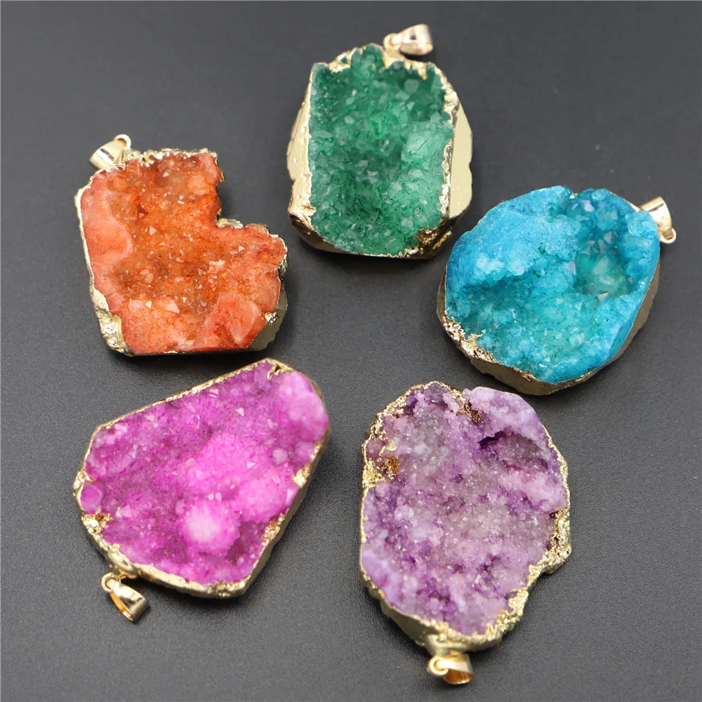 New Natural Stone Druzy Gold Irregular Agate Pendant Plated Sliced Charm For Jewelry Making DIY Necklace Gift Free Shipping 4PCS
New Natural Stone Druzy Gold Irregular Agate Pendant Plated Sliced Charm For Jewelry Making DIY Necklace Gift Free Shipping 4PCS