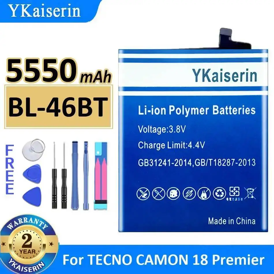Safe BL-46BT Reliable Power Mobile Phone Battery For Tecno Camon 18 Premier 5550mAh
Safe BL-46BT Reliable Power Mobile Phone Battery For Tecno Camon 18 Premier 5550mAh