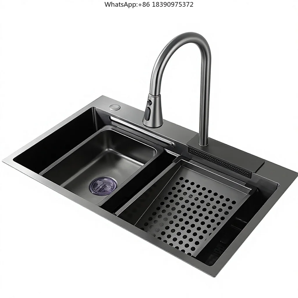 Ash Rain Waterfall Kitchen Sink with Faucet Nano Scratch-resistant Single Hole Pull Down Spray for Home and Hotel Use
Ash Rain Waterfall Kitchen Sink with Faucet Nano Scratch-resistant Single Hole Pull Down Spray for Home and Hotel Use