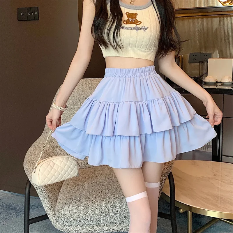 2025 New Ruffled Cake Skirts Women High Waist A-line Solid All-match Sweet Lovely Girl Korean Gentle Spring Kawaii Casual Skirts
2025 New Ruffled Cake Skirts Women High Waist A-line Solid All-match Sweet Lovely Girl Korean Gentle Spring Kawaii Casual Skirts