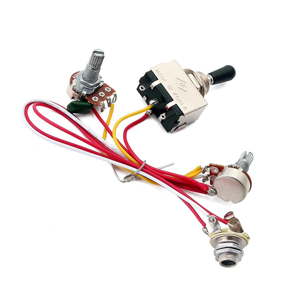 Guitar Wiring Harness Kit Toggle 1T1V 500K Pot 1 Volume 1 Tone Electric Parts Durable Solder Ready
Guitar Wiring Harness Kit Toggle 1T1V 500K Pot 1 Volume 1 Tone Electric Parts Durable Solder Ready